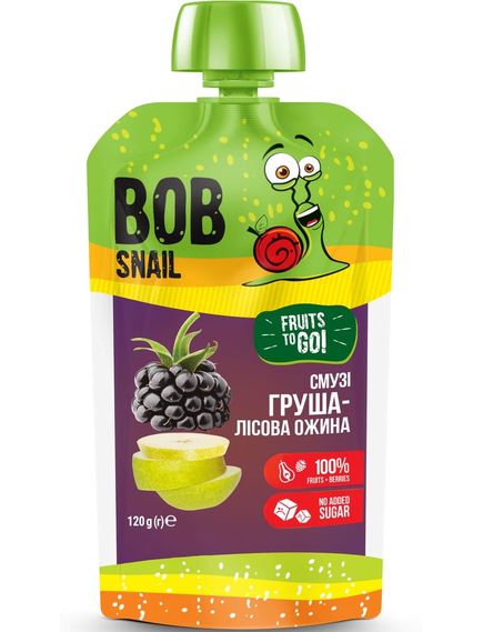 Bob Snail Смузі Груша-Лісова Ожина упаковка 10шт*120 г, зображення 2