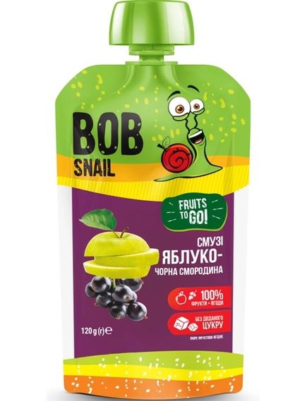 Bob Snail Смузі Яблуко-Чорна Смородина упаковка 10шт*120 г, зображення 2