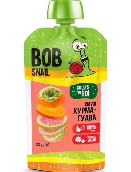 Bob Snail Смузі Хурма-Гуава упаковка 10шт*120 г, зображення 2