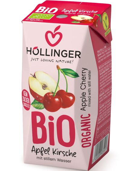 Напій соковий Яблуко-Вишня органічний Hollinger упаковка 24шт*200 мл, зображення 2
