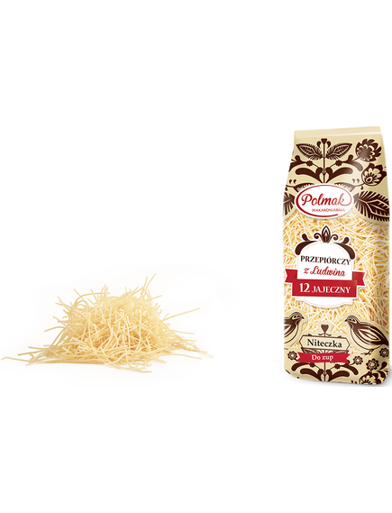 Polmak Макароні яєчні з перепелиними яйцями Нитки 250 г, зображення 2