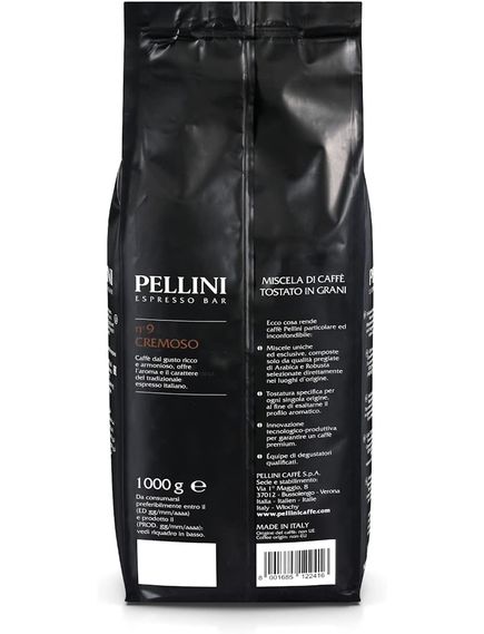 Pellini Кава зернова Espresso Bar Cremoso №9 1 кг, зображення 3