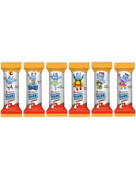 Батончики вафельні з вершково-шоколадним кремом Бегемотики Kinder Happy Hippo 5шт. 103,5 г, зображення 2