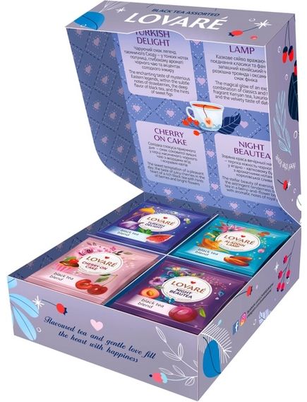 Lovare Набір чаю чорного Winter Tea Новорічна Колекція 4 види по 8шт. 64 г, зображення 2