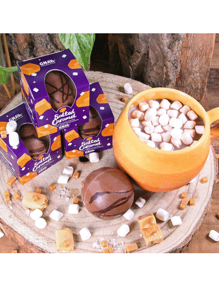 Gnaw Шоколадна бомбочка для гарячого шоколаду Солона Карамель з маршмеллоу 45 г, зображення 2