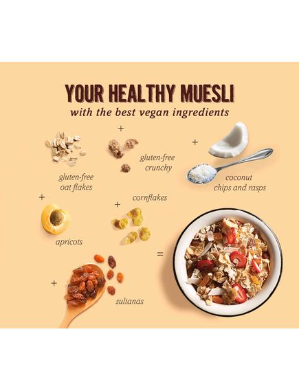 Мюслі з кокосом та абрикосом безглютенові органічні Verival 325 г, зображення 3