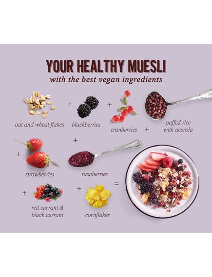 Мюслі з ягодами цільнозернові органічні Verival 50 г, зображення 2