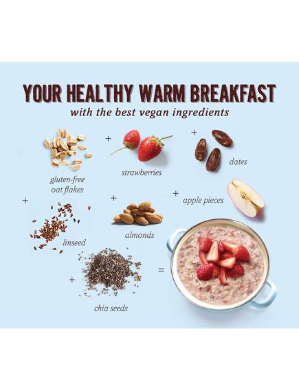 Каша вівсяна з полуницею та насінням чіа безглютенова органічна Verival 350 г, зображення 3
