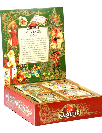 Basilur Набір чаю Різдвяна Вінтажна Колекція 4 види по 10 пакетиків-саше 80 г, зображення 3