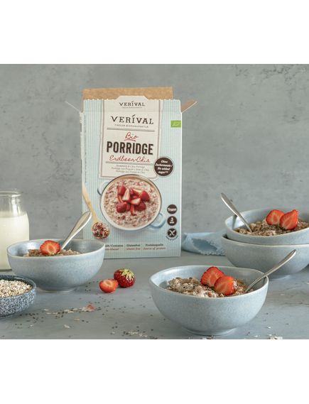 Каша вівсяна з полуницею та насінням чіа безглютенова органічна Verival 350 г, зображення 2