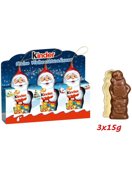 Kinder Набір шоколадних прикрас Санта Клаус 3шт*15 г, зображення 3