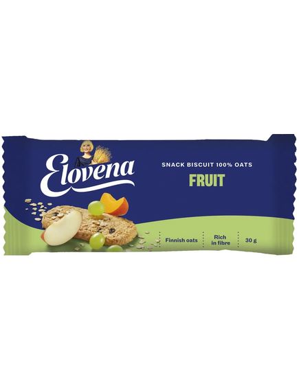 Галети вівсяні з фруктами Elovena упаковка 30шт*30 г, зображення 2
