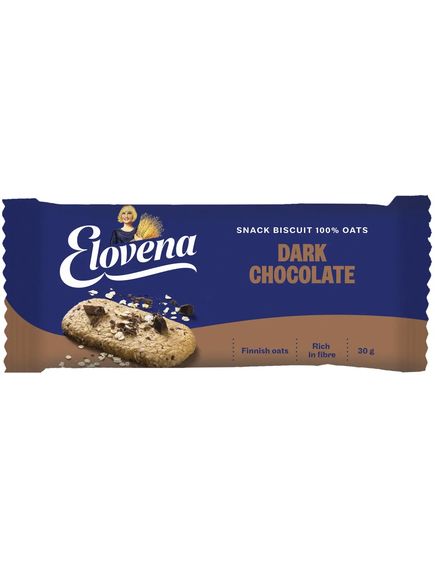 Галети вівсяні з чорним шоколадом Elovena упаковка 30шт*30 г, зображення 2