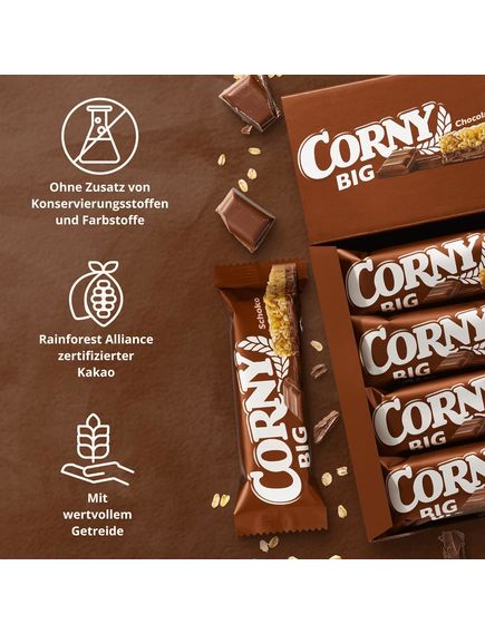 Батончик злаковий Молочний Шоколад Corny бокс 24шт*50 г, зображення 3