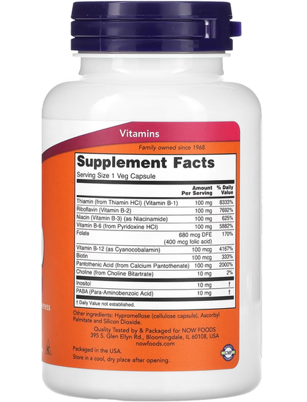 Now Foods Вітаміни B-100 100 капсул, зображення 2