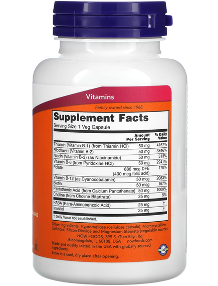 Now Foods Вітаміни B-50 100 капсул, зображення 2
