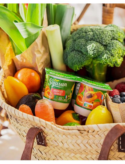 Sojasun Веган йогурт з ферментованої сої Абрикос-Гуава 4шт*100 г, зображення 2