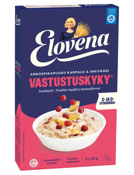 Каша вівсяна Журавлина-Імбир Elovena порційна 5шт*35 г, зображення 2