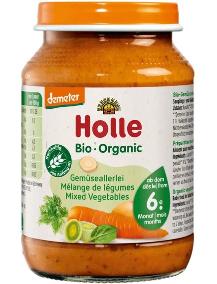 Holle Пюре овочеве від 6 місяців Мікс Овочів органічне 190 г