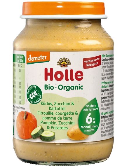 Holle Дитяче харчування пюре овочеве Цукіні-Гарбуз-Картопля від 6 міс. органічне 190 г