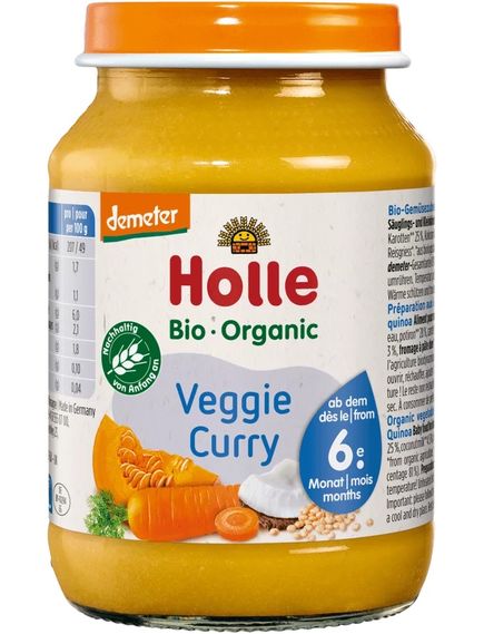 Holle Пюре овочеве від 6 місяців Вегетаріанське Каррі органічне 190 г