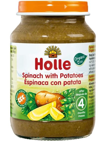 Holle Пюре овочеве від 4 місяців Шпинат-Картопля органічне 190 г