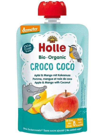Holle Пюре фруктове від 8 місяців Яблуко-Манго-Кокос Croco Coco органічне 100 г