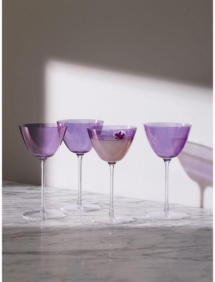 LSA International Набір бокалів для мартіні фіолетових Aurora 195 мл 4 шт., зображення 2