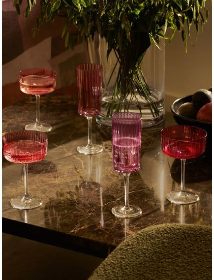 LSA Набір бокалів для шампанського Gems 230 мл 4 шт. Колір Гранат Асорті, зображення 4