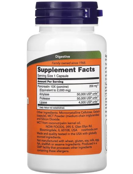 Now Foods Панкреатин 2000 100 капсул, зображення 2