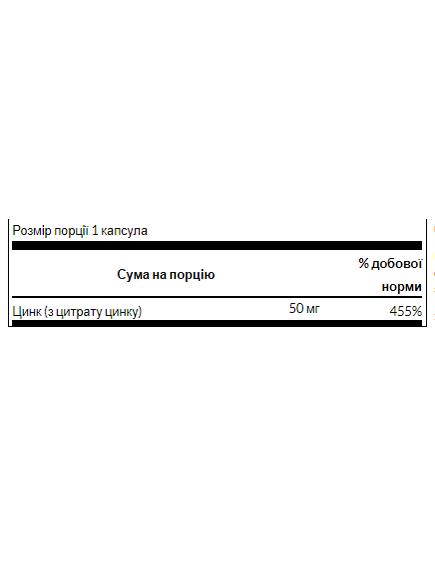 Zinc Citrate 50mg - 60caps, зображення 2
