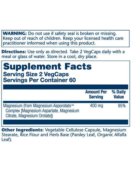 Magnesium Asporotate 400mg - 120 vcaps, зображення 2