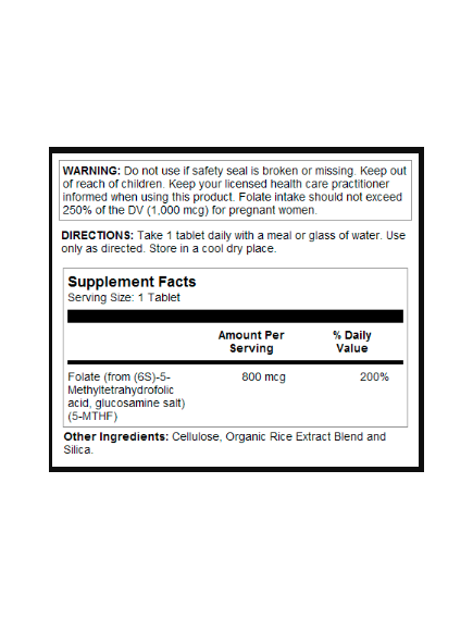 Methyl Folate 800mcg - 90 tabs, зображення 2