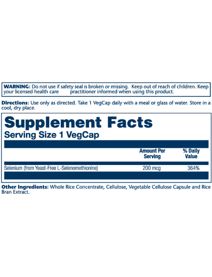 Selenium Yeast Free 200mcg - 90 vcaps, зображення 2