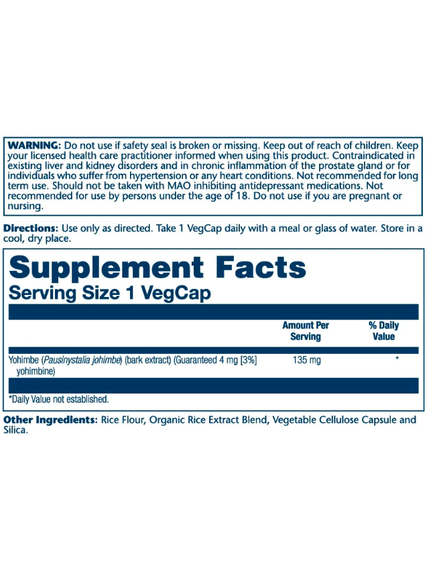 Guaranteed Potency Yohimbe Bark Extract - 60 caps, зображення 2