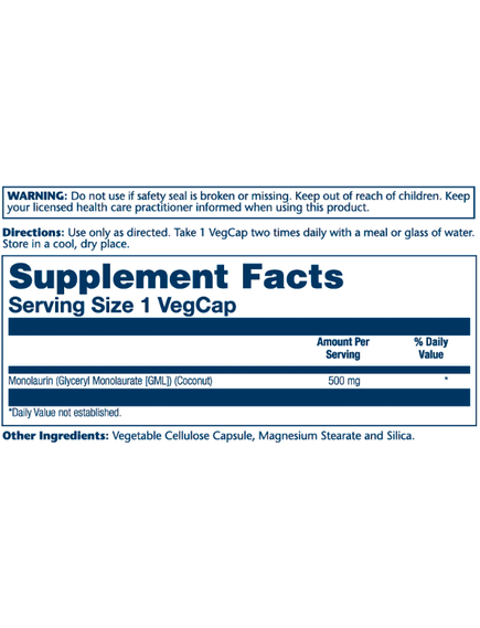 Monolaurin 500mg - 60 vcaps, зображення 2