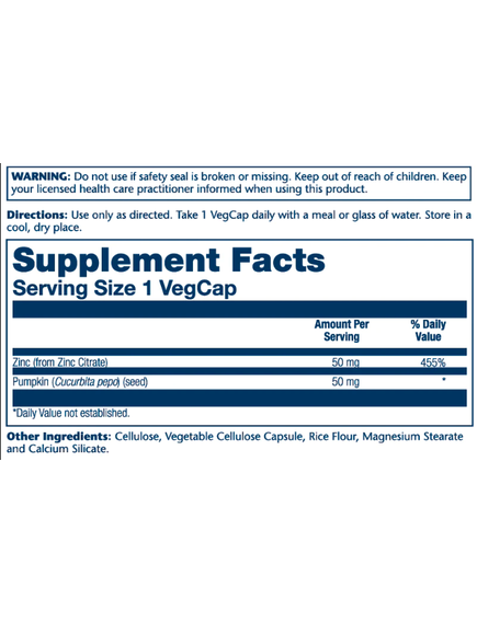 Zinc Citrate 50mg - 60 vcaps, зображення 2
