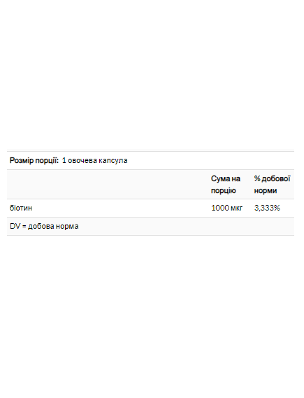 Biotin 1000 mcg - 100 vcaps, зображення 2