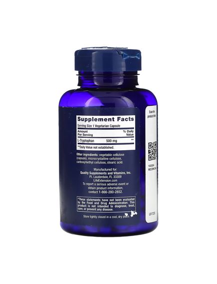 L-Tryptophan 500mg - 90 vcaps, зображення 2