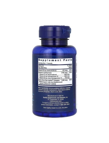 Vitamins D and K with Sea-Iodine™ - 60 caps, зображення 2