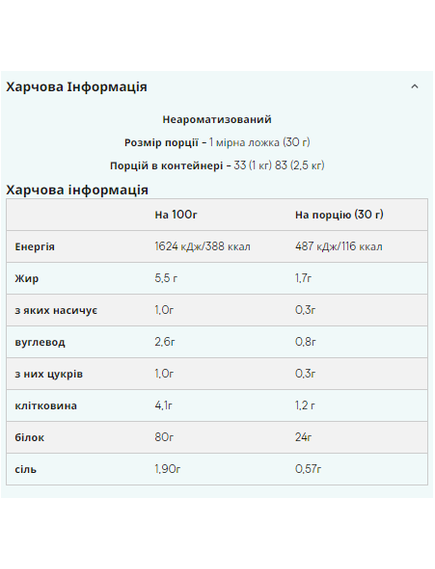(17.07 Очікування) Pea Protein Isolate - 2500g Natural, зображення 2