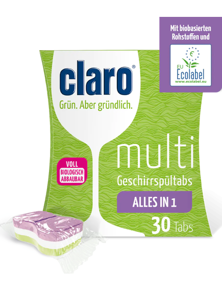 Claro Таблетки для миття посуду в посудомийній машині Еко Multi Tabs 30 шт.