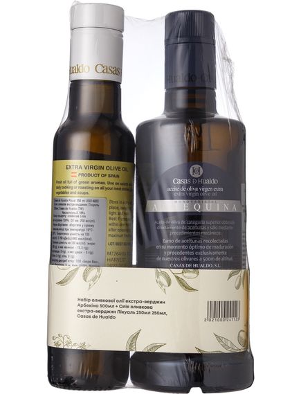 Casas de Hualdo Набір Олія оливкова Extra Virgin Arbequina Арбекіна 500 мл + Оливкова олія Extra Virgin Picual Пікуаль 250 мл, зображення 2