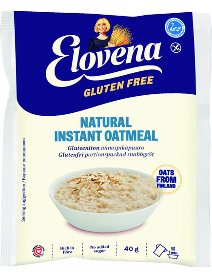 Каша вівсяна Натуральна безглютенова Elovena упаковка 20шт*40 г, зображення 2
