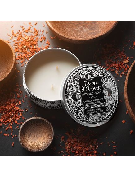 Tesori d'Oriente Musk Свічка ароматична Білий Мускус 200 г, зображення 2