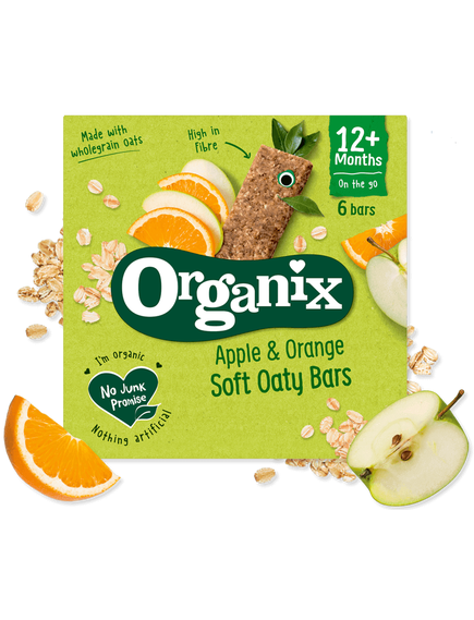 Organix Батончики вівсяні для дітей від 12 місяців Яблуко-Апельсин органічні 6шт*23 г