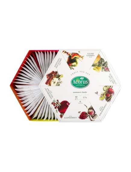 Чайний набір Літній Смак Summer Taste Acorus 6 видів по 10 пакетиків-саше 105 г, зображення 2