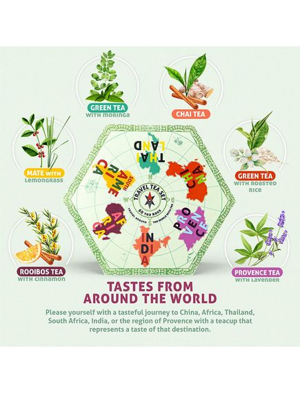 Чайний набір Travel Tea Set Acorus 6 видів по 10 пакетиків-саше 105 г, зображення 3