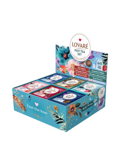 Lovare Колекція пакетованого чаю Fest Tea Set 6 видів по 15 пакетиків, зображення 2