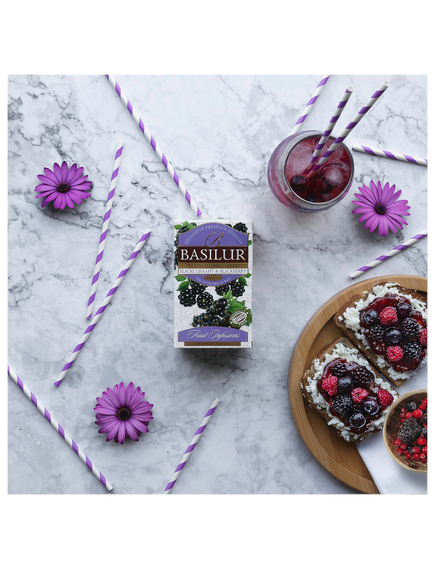 Basilur Чай фруктовий Чорна Смородина-Ожина пакет-саше 25шт*1,8 г, зображення 3